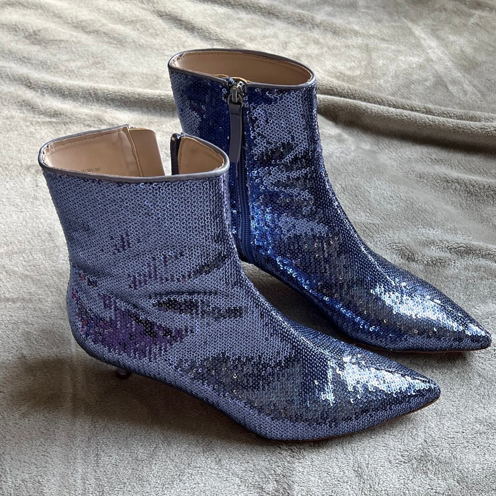 ZARA BASIC sequin ankle boots - LIKE NEW  - size 39 (EU) - 8.5 (US)